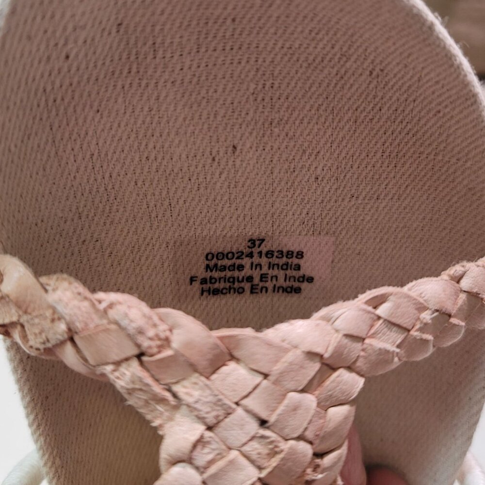 Free People Womens Sz 6.5 Denali Woven Footbed Sandals Neutral Earthy Shoes Boho - Picture 12 of 13